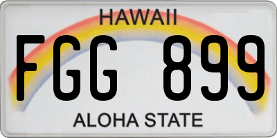 HI license plate FGG899