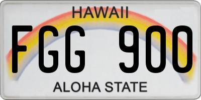 HI license plate FGG900