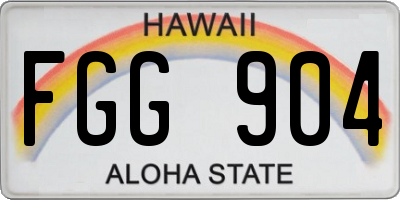 HI license plate FGG904