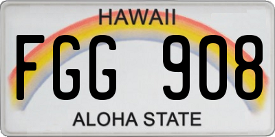HI license plate FGG908