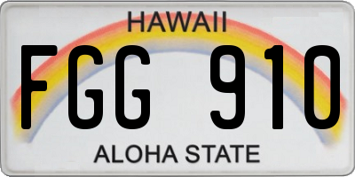 HI license plate FGG910