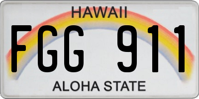 HI license plate FGG911
