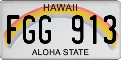 HI license plate FGG913