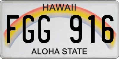 HI license plate FGG916