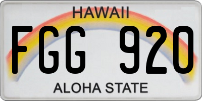 HI license plate FGG920