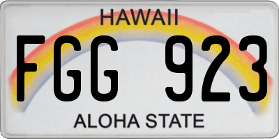 HI license plate FGG923