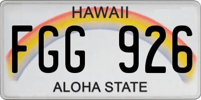 HI license plate FGG926