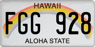 HI license plate FGG928