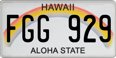 HI license plate FGG929