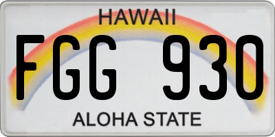 HI license plate FGG930