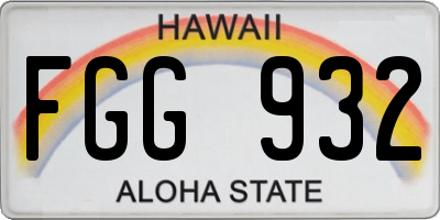 HI license plate FGG932
