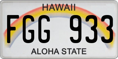 HI license plate FGG933