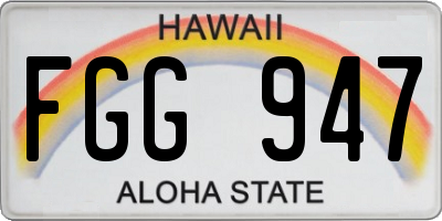 HI license plate FGG947