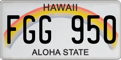 HI license plate FGG950