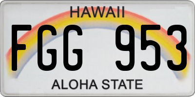 HI license plate FGG953