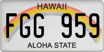 HI license plate FGG959