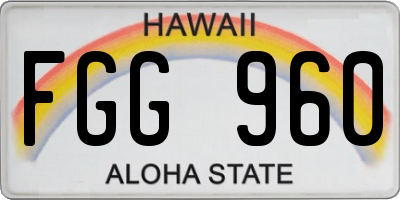 HI license plate FGG960