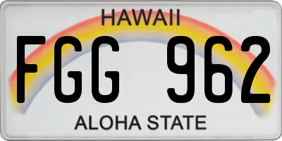 HI license plate FGG962