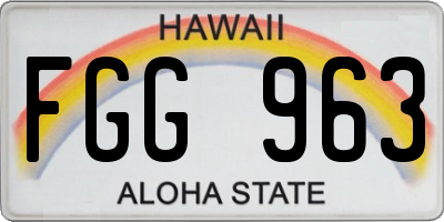 HI license plate FGG963