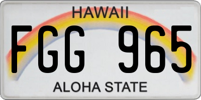 HI license plate FGG965