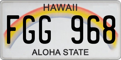 HI license plate FGG968