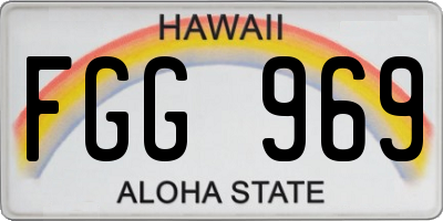 HI license plate FGG969