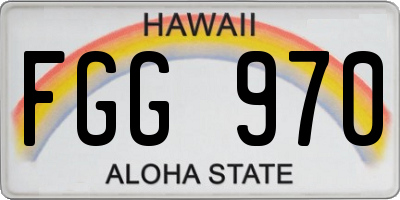 HI license plate FGG970