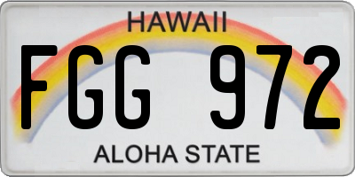 HI license plate FGG972
