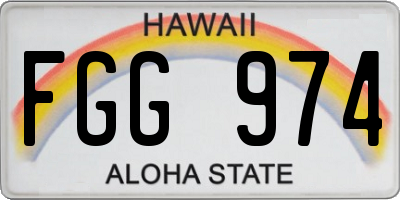 HI license plate FGG974