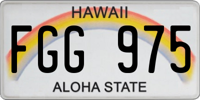 HI license plate FGG975