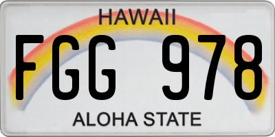 HI license plate FGG978