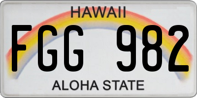 HI license plate FGG982