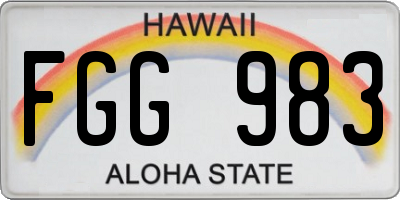 HI license plate FGG983