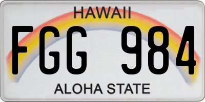 HI license plate FGG984