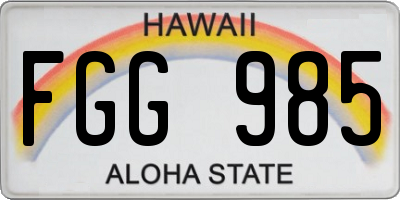 HI license plate FGG985