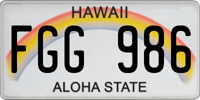 HI license plate FGG986