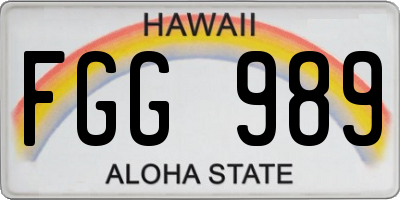 HI license plate FGG989