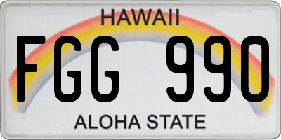 HI license plate FGG990