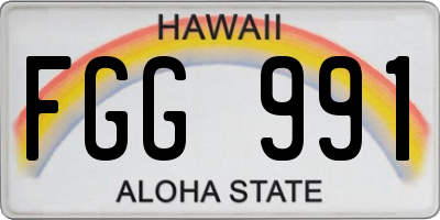 HI license plate FGG991