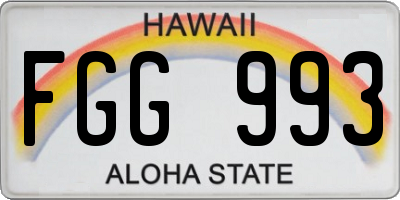 HI license plate FGG993