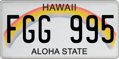 HI license plate FGG995