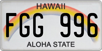 HI license plate FGG996