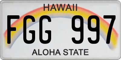 HI license plate FGG997
