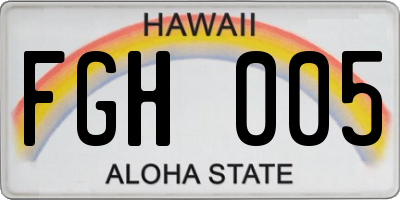HI license plate FGH005