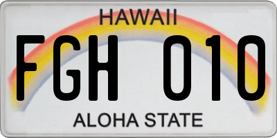 HI license plate FGH010