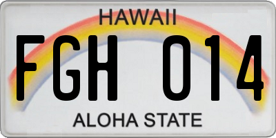 HI license plate FGH014