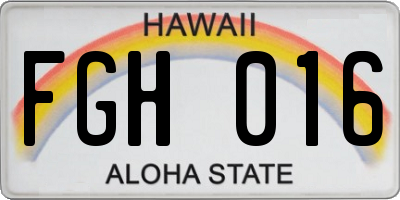 HI license plate FGH016