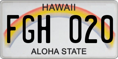 HI license plate FGH020