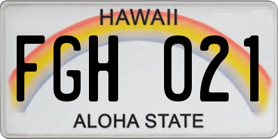 HI license plate FGH021