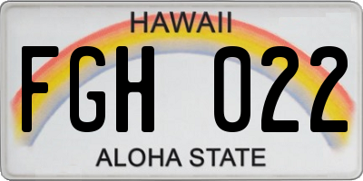HI license plate FGH022